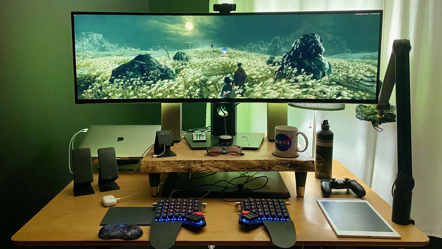 Photo of my desk with a large monitor